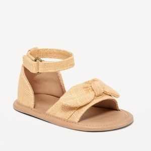 Linen-style bow-tie sandals for baby size 18-24 months NWT